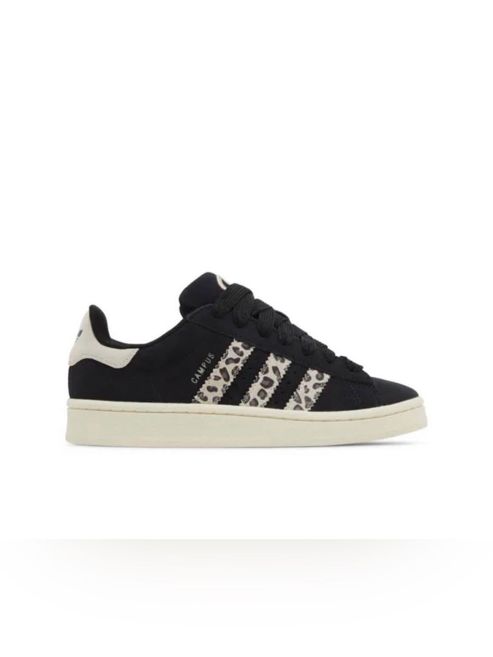 Adidas Campus Women's Black Sneaker with Leopard Stripes